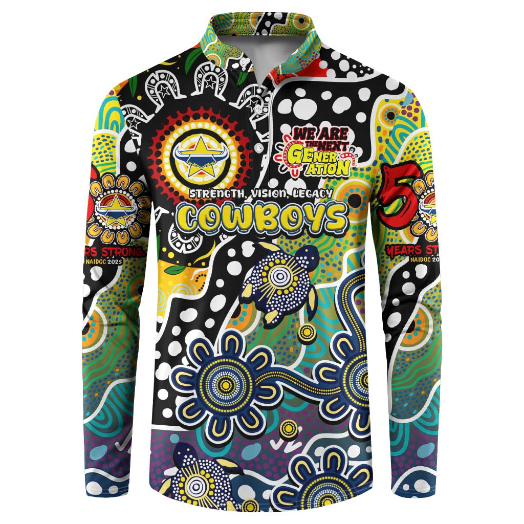 Personalised Cowboys NRL Celebrating 50 Years of Naidoc Button Sweatshirt NAIDOC Week 2025 Aboriginal