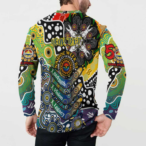 Personalised Cowboys NRL Celebrating 50 Years of Naidoc Button Sweatshirt NAIDOC Week 2025 Aboriginal