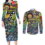 Personalised Cowboys NRL Celebrating 50 Years of Naidoc Couples Matching Long Sleeve Bodycon Dress and Long Sleeve Button Shirt NAIDOC Week 2025 Aboriginal