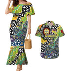 Personalised Cowboys NRL Celebrating 50 Years of Naidoc Couples Matching Mermaid Dress and Hawaiian Shirt NAIDOC Week 2025 Aboriginal