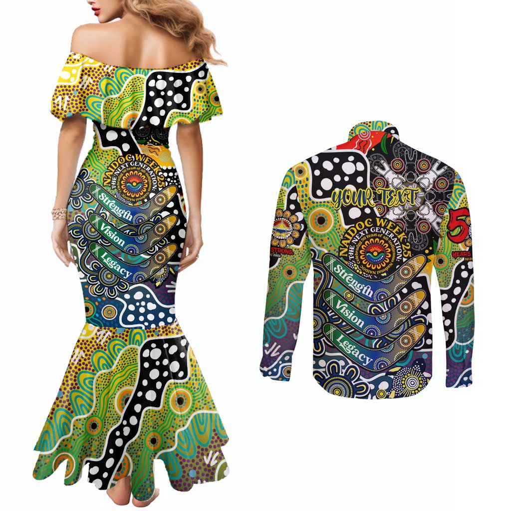 Personalised Cowboys NRL Celebrating 50 Years of Naidoc Couples Matching Mermaid Dress and Long Sleeve Button Shirt NAIDOC Week 2025 Aboriginal