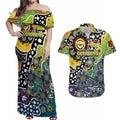 Personalised Cowboys NRL Celebrating 50 Years of Naidoc Couples Matching Off Shoulder Maxi Dress and Hawaiian Shirt NAIDOC Week 2025 Aboriginal