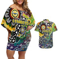 Personalised Cowboys NRL Celebrating 50 Years of Naidoc Couples Matching Off Shoulder Short Dress and Hawaiian Shirt NAIDOC Week 2025 Aboriginal