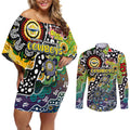 Personalised Cowboys NRL Celebrating 50 Years of Naidoc Couples Matching Off Shoulder Short Dress and Long Sleeve Button Shirt NAIDOC Week 2025 Aboriginal