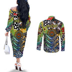 Personalised Cowboys NRL Celebrating 50 Years of Naidoc Couples Matching Off The Shoulder Long Sleeve Dress and Long Sleeve Button Shirt NAIDOC Week 2025 Aboriginal