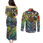 Personalised Cowboys NRL Celebrating 50 Years of Naidoc Couples Matching Puletasi and Long Sleeve Button Shirt NAIDOC Week 2025 Aboriginal