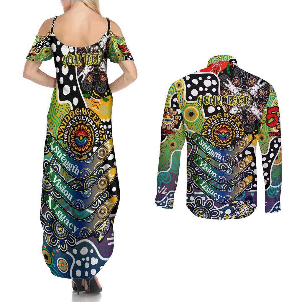 Personalised Cowboys NRL Celebrating 50 Years of Naidoc Couples Matching Summer Maxi Dress and Long Sleeve Button Shirt NAIDOC Week 2025 Aboriginal