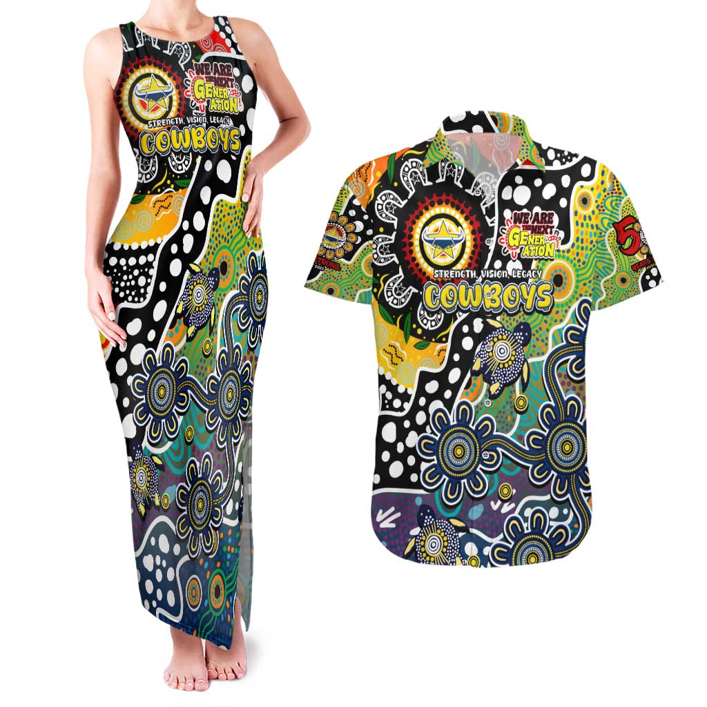 Personalised Cowboys NRL Celebrating 50 Years of Naidoc Couples Matching Tank Maxi Dress and Hawaiian Shirt NAIDOC Week 2025 Aboriginal