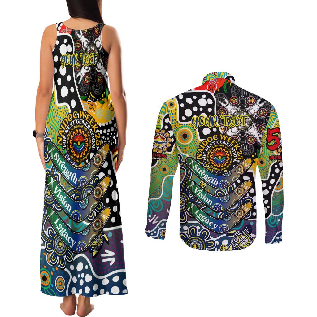 Personalised Cowboys NRL Celebrating 50 Years of Naidoc Couples Matching Tank Maxi Dress and Long Sleeve Button Shirt NAIDOC Week 2025 Aboriginal