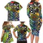 Personalised Cowboys NRL Celebrating 50 Years of Naidoc Family Matching Long Sleeve Bodycon Dress and Hawaiian Shirt NAIDOC Week 2025 Aboriginal