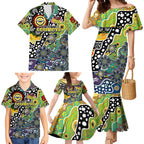 Personalised Cowboys NRL Celebrating 50 Years of Naidoc Family Matching Mermaid Dress and Hawaiian Shirt NAIDOC Week 2025 Aboriginal