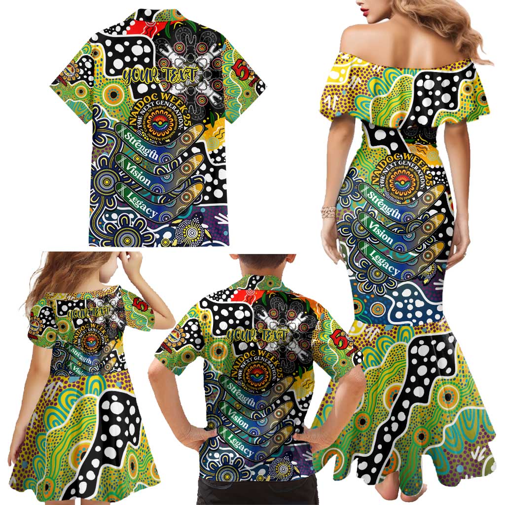 Personalised Cowboys NRL Celebrating 50 Years of Naidoc Family Matching Mermaid Dress and Hawaiian Shirt NAIDOC Week 2025 Aboriginal