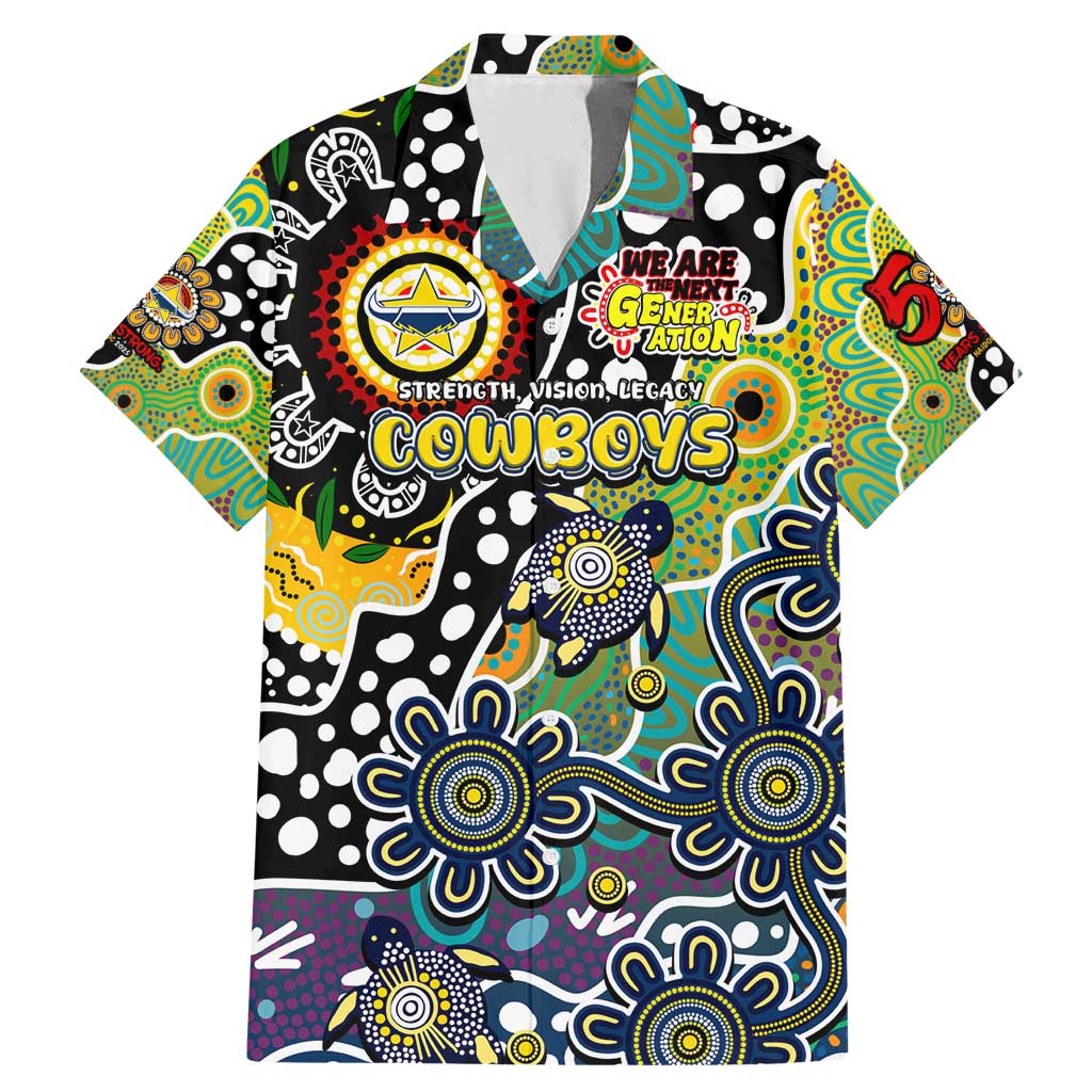 Personalised Cowboys NRL Celebrating 50 Years of Naidoc Family Matching Mermaid Dress and Hawaiian Shirt NAIDOC Week 2025 Aboriginal