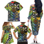 Personalised Cowboys NRL Celebrating 50 Years of Naidoc Family Matching Off The Shoulder Long Sleeve Dress and Hawaiian Shirt NAIDOC Week 2025 Aboriginal