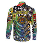 Personalised Cowboys NRL Celebrating 50 Years of Naidoc Family Matching Off The Shoulder Long Sleeve Dress and Hawaiian Shirt NAIDOC Week 2025 Aboriginal
