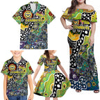 Personalised Cowboys NRL Celebrating 50 Years of Naidoc Family Matching Off Shoulder Maxi Dress and Hawaiian Shirt NAIDOC Week 2025 Aboriginal