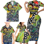 Personalised Cowboys NRL Celebrating 50 Years of Naidoc Family Matching Short Sleeve Bodycon Dress and Hawaiian Shirt NAIDOC Week 2025 Aboriginal