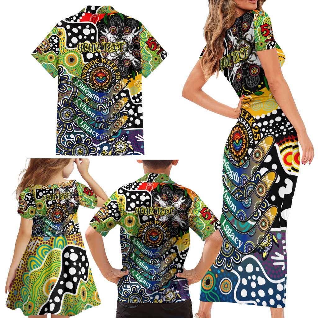 Personalised Cowboys NRL Celebrating 50 Years of Naidoc Family Matching Short Sleeve Bodycon Dress and Hawaiian Shirt NAIDOC Week 2025 Aboriginal