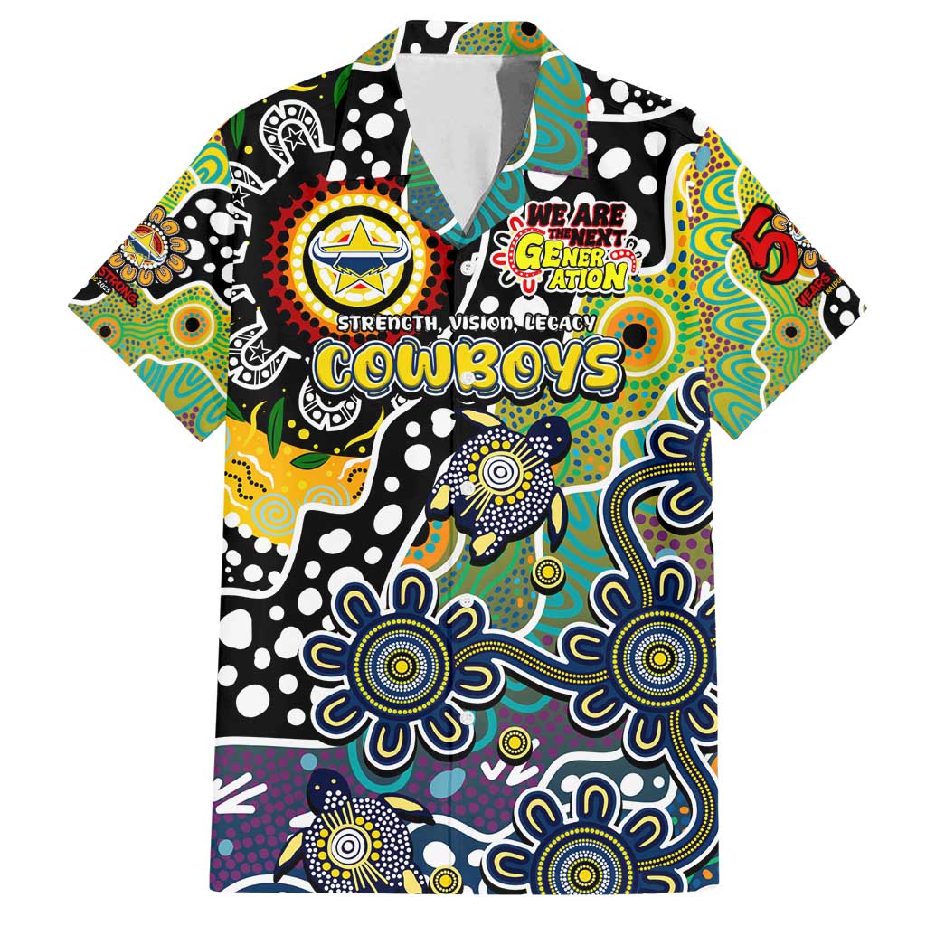 Personalised Cowboys NRL Celebrating 50 Years of Naidoc Family Matching Summer Maxi Dress and Hawaiian Shirt NAIDOC Week 2025 Aboriginal