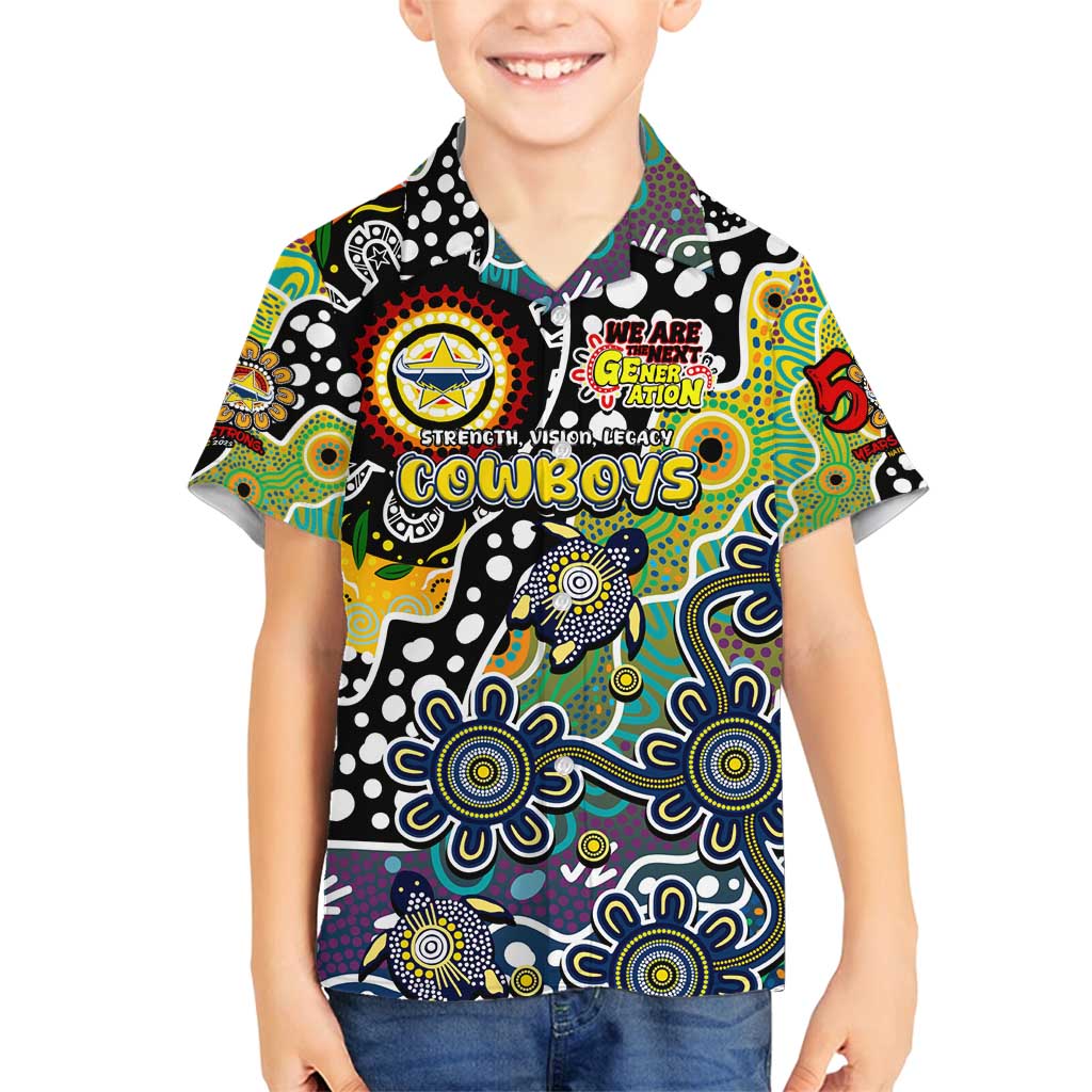 Personalised Cowboys NRL Celebrating 50 Years of Naidoc Family Matching Summer Maxi Dress and Hawaiian Shirt NAIDOC Week 2025 Aboriginal