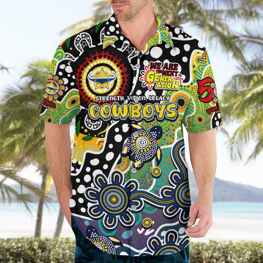Personalised Cowboys NRL Celebrating 50 Years of Naidoc Hawaiian Shirt NAIDOC Week 2025 Aboriginal