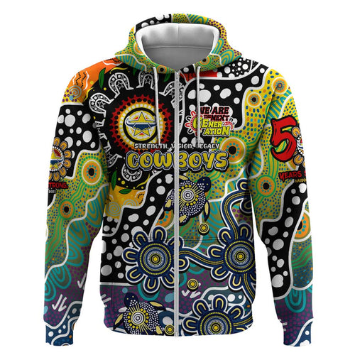 Personalised Cowboys NRL Celebrating 50 Years of Naidoc Hoodie NAIDOC Week 2025 Aboriginal