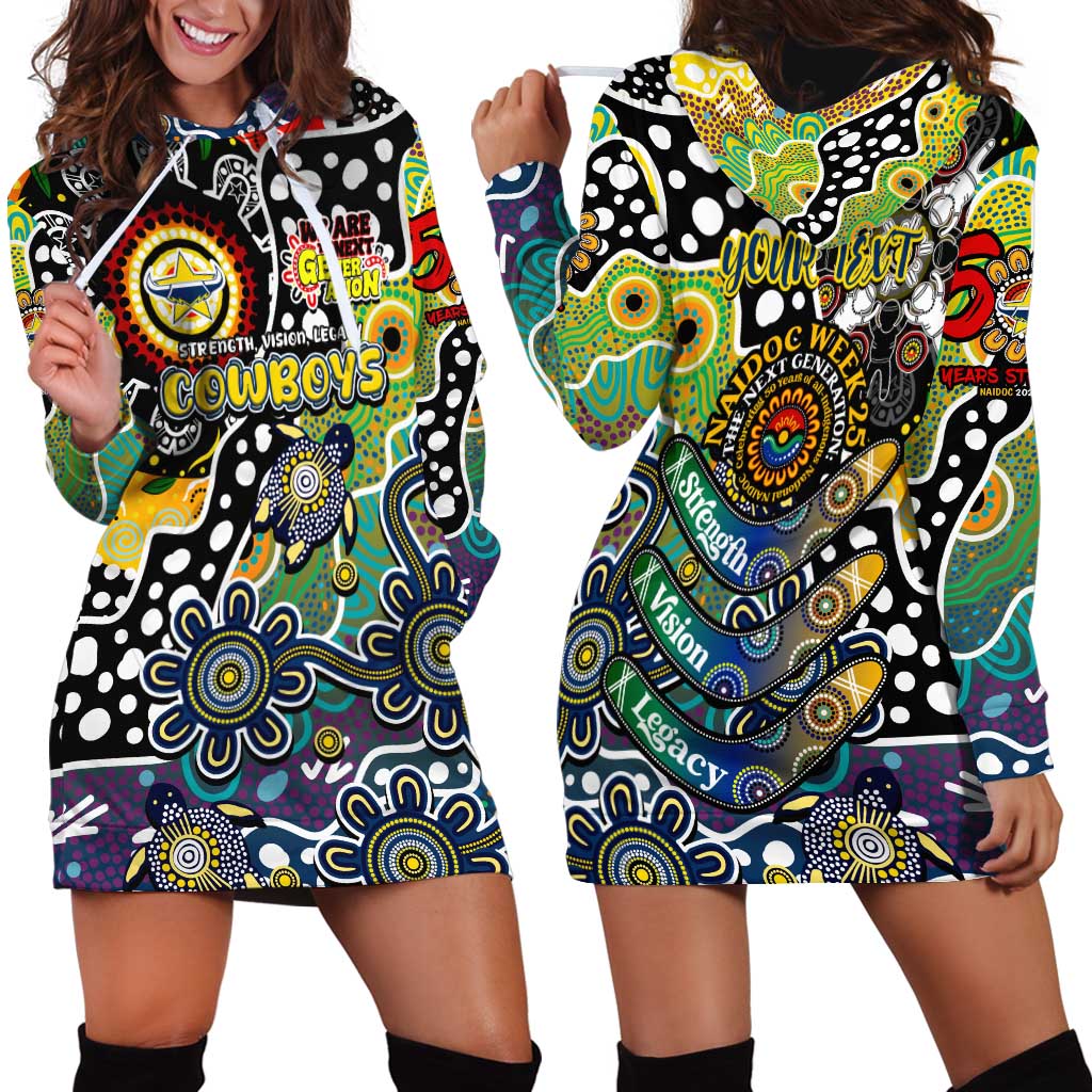 Personalised Cowboys NRL Celebrating 50 Years of Naidoc Hoodie Dress NAIDOC Week 2025 Aboriginal