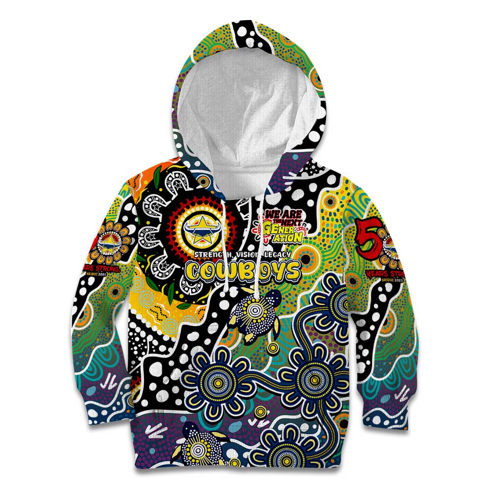 Personalised Cowboys NRL Celebrating 50 Years of Naidoc Kid Hoodie NAIDOC Week 2025 Aboriginal