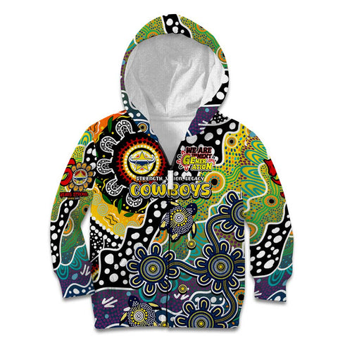 Personalised Cowboys NRL Celebrating 50 Years of Naidoc Kid Hoodie NAIDOC Week 2025 Aboriginal