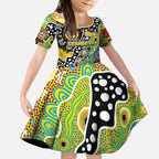 Personalised Cowboys NRL Celebrating 50 Years of Naidoc Kid Short Sleeve Dress NAIDOC Week 2025 Aboriginal