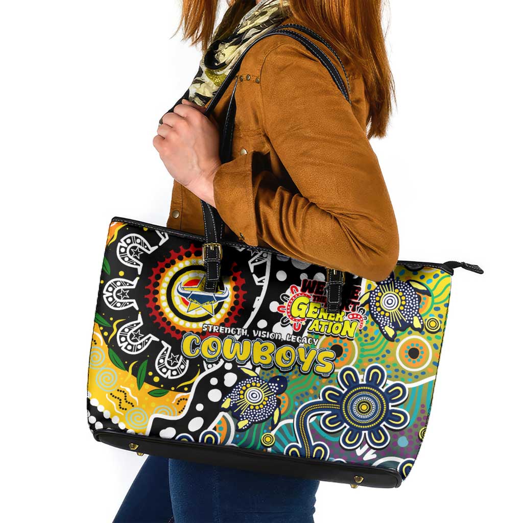 Cowboys NRL Celebrating 50 Years of Naidoc Leather Tote Bag NAIDOC Week 2025 Aboriginal