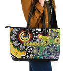 Cowboys NRL Celebrating 50 Years of Naidoc Leather Tote Bag NAIDOC Week 2025 Aboriginal