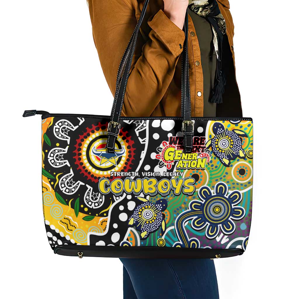 Cowboys NRL Celebrating 50 Years of Naidoc Leather Tote Bag NAIDOC Week 2025 Aboriginal
