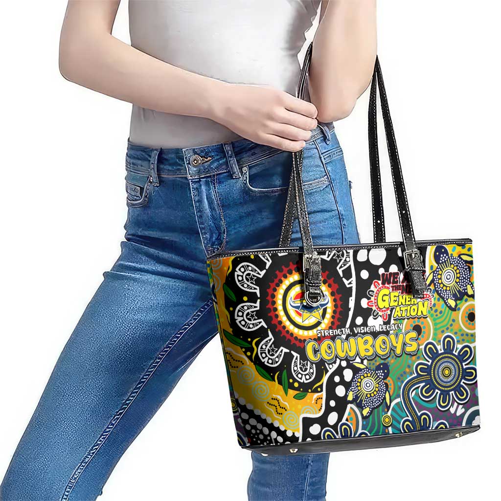 Cowboys NRL Celebrating 50 Years of Naidoc Leather Tote Bag NAIDOC Week 2025 Aboriginal