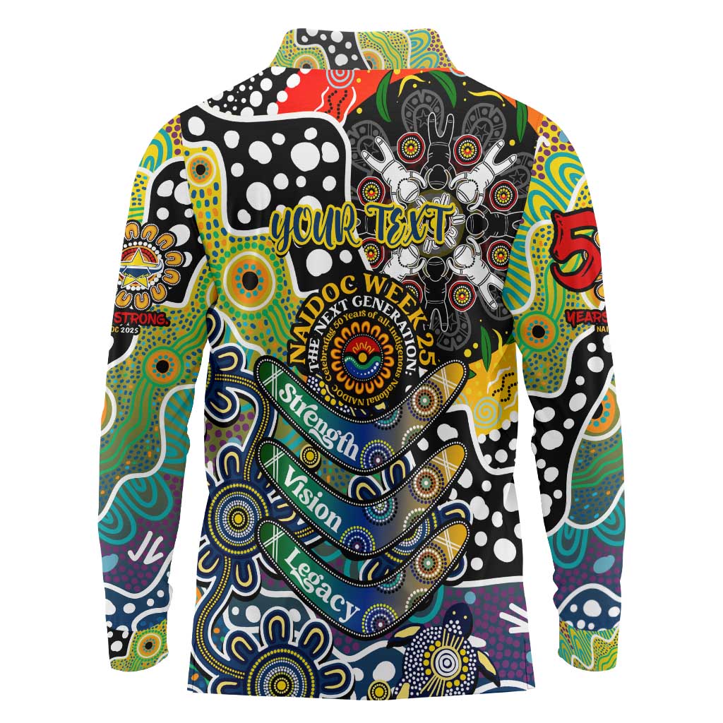 Personalised Cowboys NRL Celebrating 50 Years of Naidoc Long Sleeve Polo Shirt NAIDOC Week 2025 Aboriginal