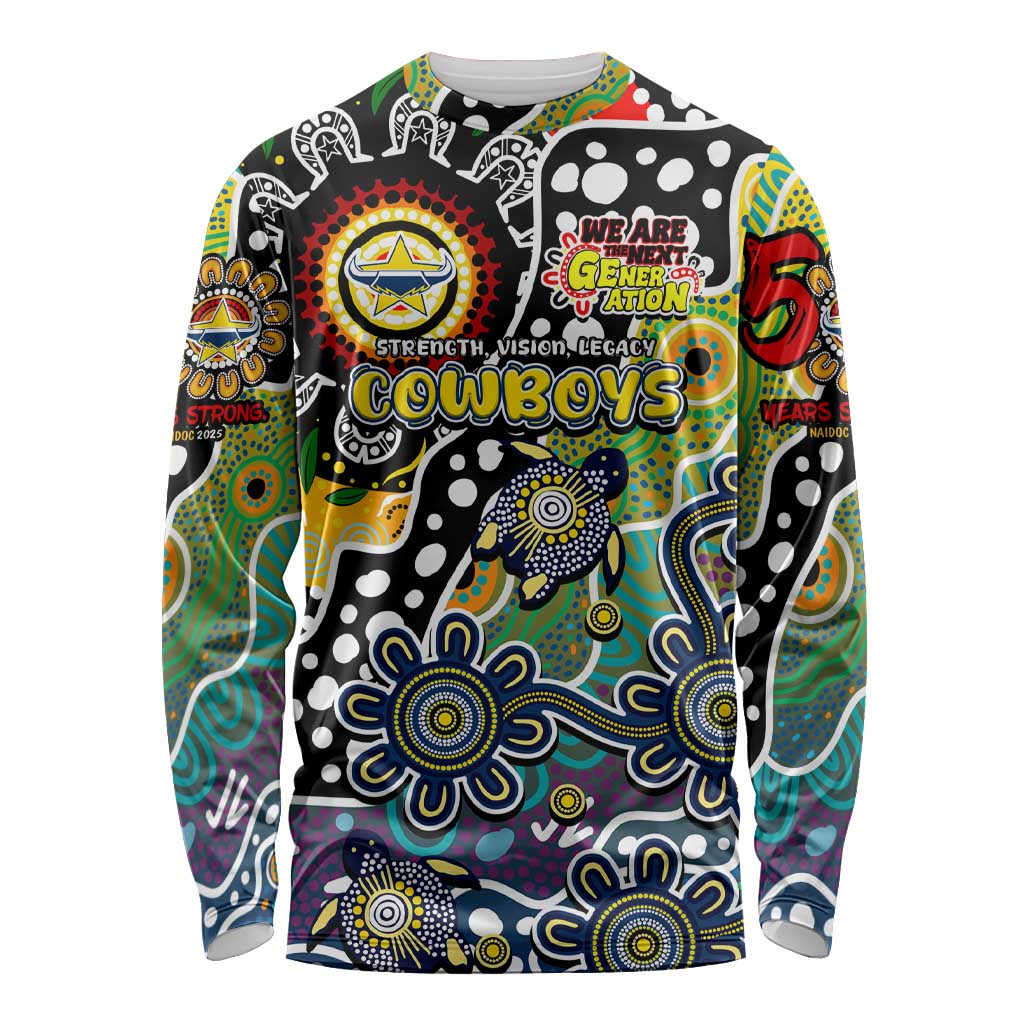 Personalised Cowboys NRL Celebrating 50 Years of Naidoc Long Sleeve Shirt NAIDOC Week 2025 Aboriginal