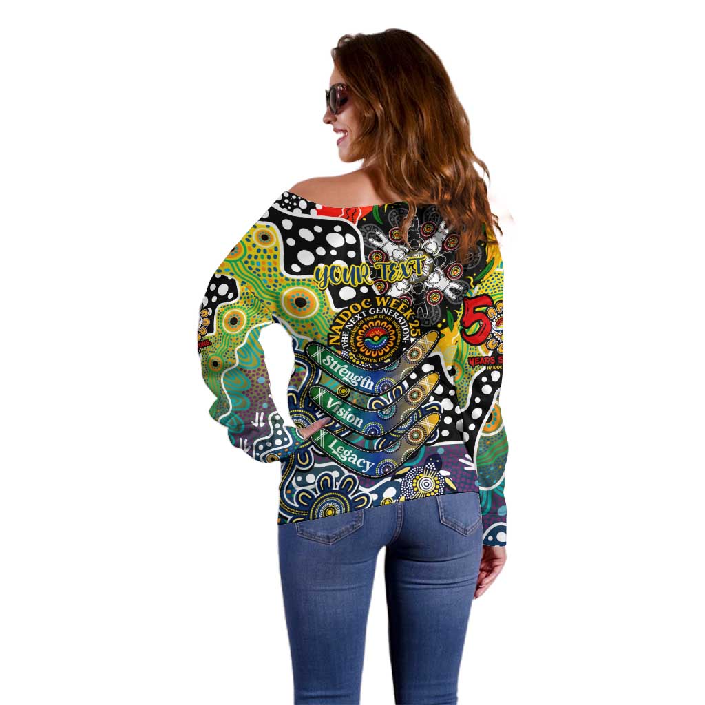 Personalised Cowboys NRL Celebrating 50 Years of Naidoc Off Shoulder Sweater NAIDOC Week 2025 Aboriginal