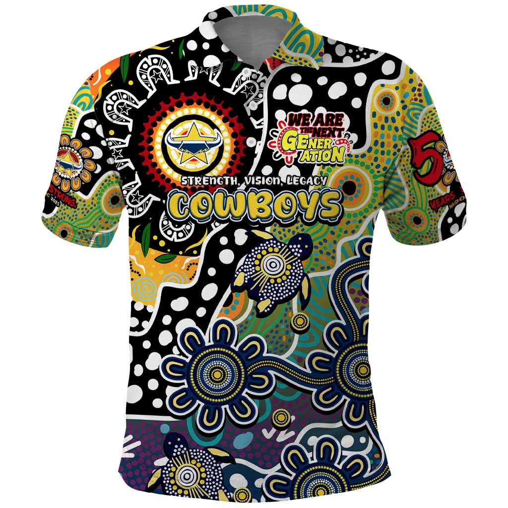 Personalised Cowboys NRL Celebrating 50 Years of Naidoc Polo Shirt NAIDOC Week 2025 Aboriginal