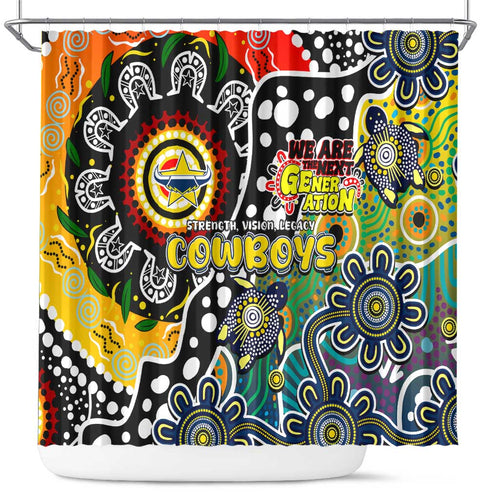 Cowboys NRL Celebrating 50 Years of Naidoc Shower Curtain NAIDOC Week 2025 Aboriginal
