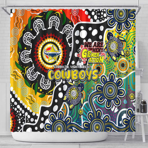 Cowboys NRL Celebrating 50 Years of Naidoc Shower Curtain NAIDOC Week 2025 Aboriginal