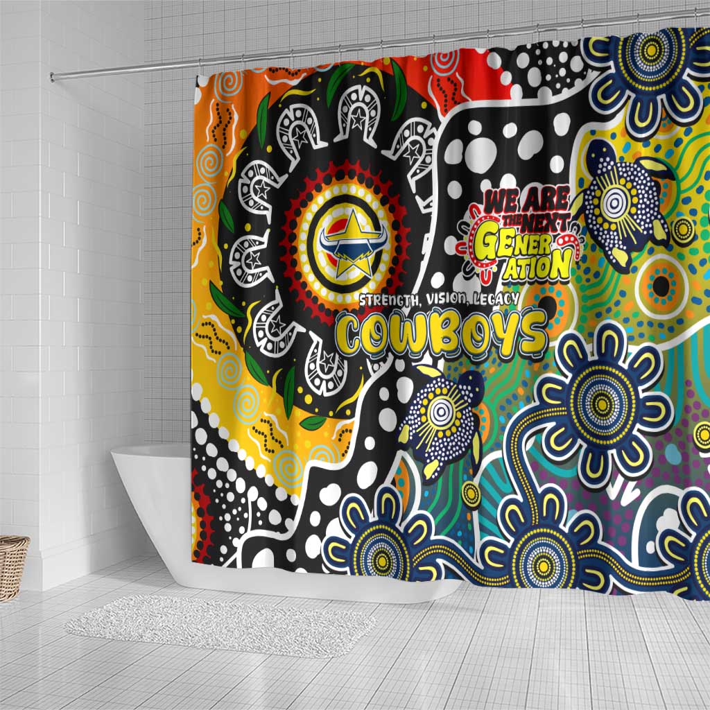 Cowboys NRL Celebrating 50 Years of Naidoc Shower Curtain NAIDOC Week 2025 Aboriginal