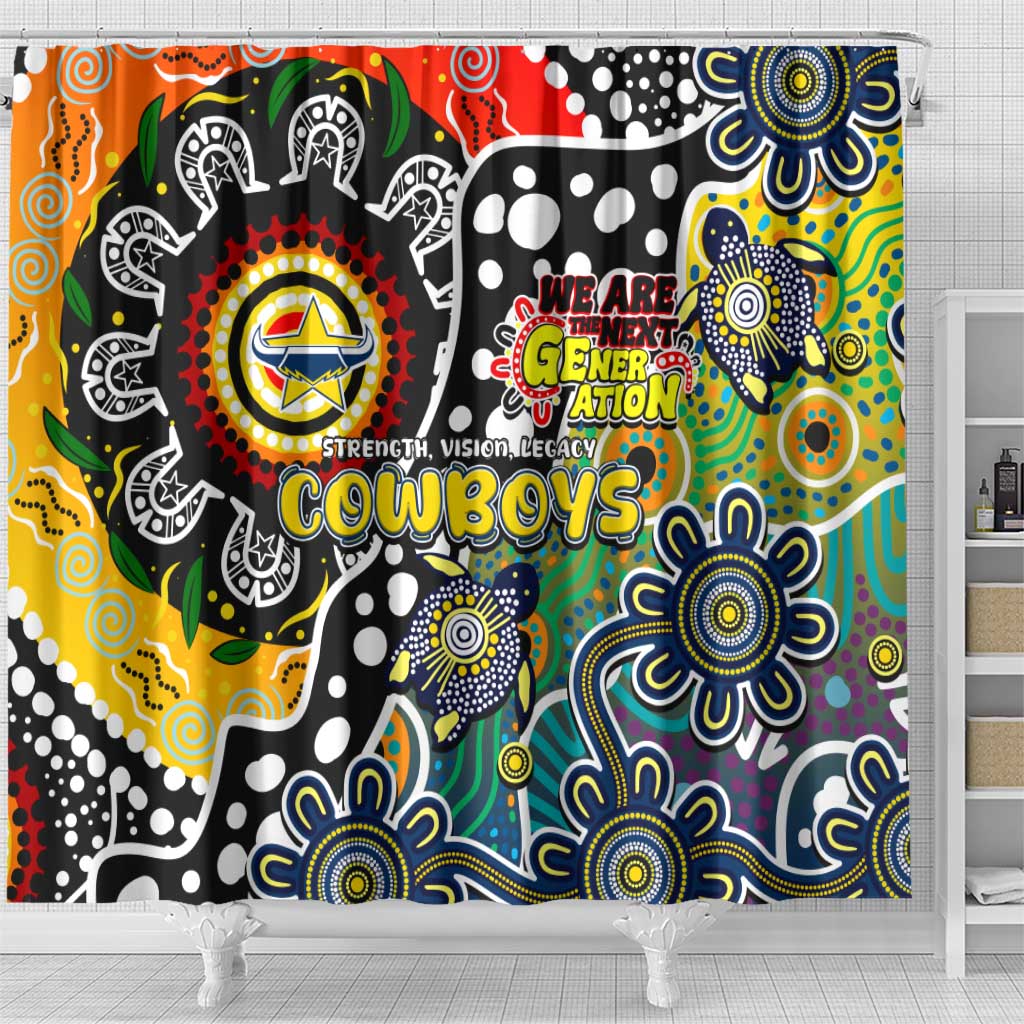 Cowboys NRL Celebrating 50 Years of Naidoc Shower Curtain NAIDOC Week 2025 Aboriginal