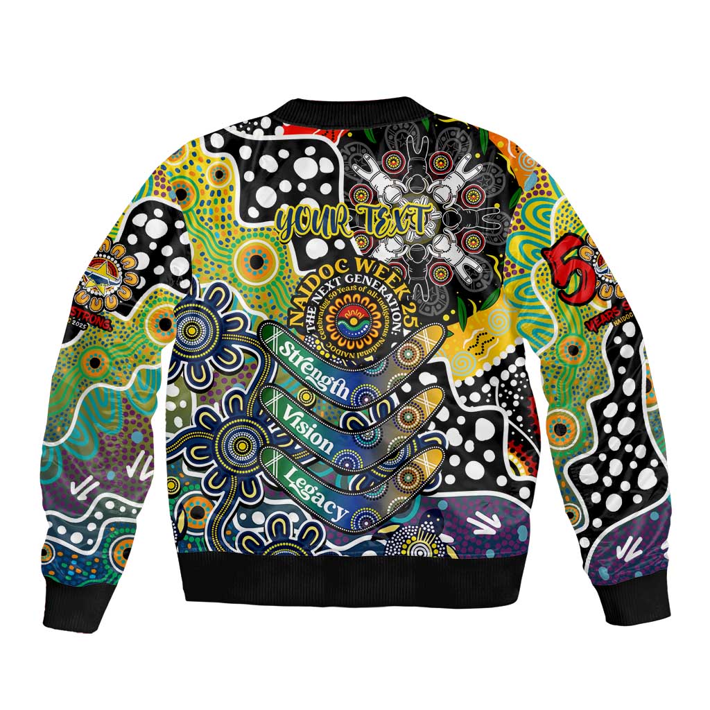 Personalised Cowboys NRL Celebrating 50 Years of Naidoc Sleeve Zip Bomber Jacket NAIDOC Week 2025 Aboriginal