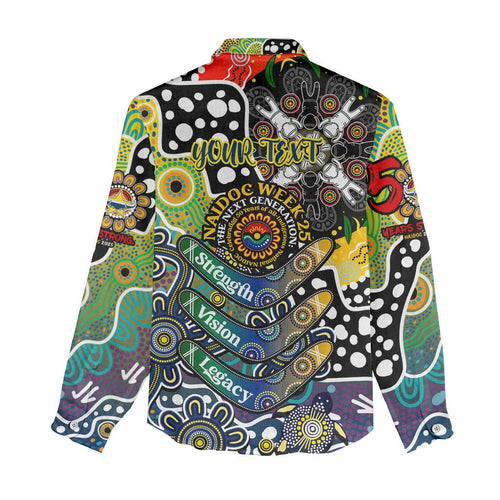 Personalised Cowboys NRL Celebrating 50 Years of Naidoc Women Casual Shirt NAIDOC Week 2025 Aboriginal