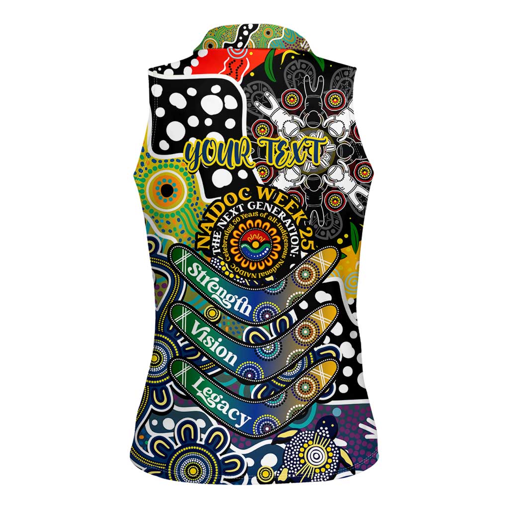 Personalised Cowboys NRL Celebrating 50 Years of Naidoc Women Sleeveless Polo Shirt NAIDOC Week 2025 Aboriginal