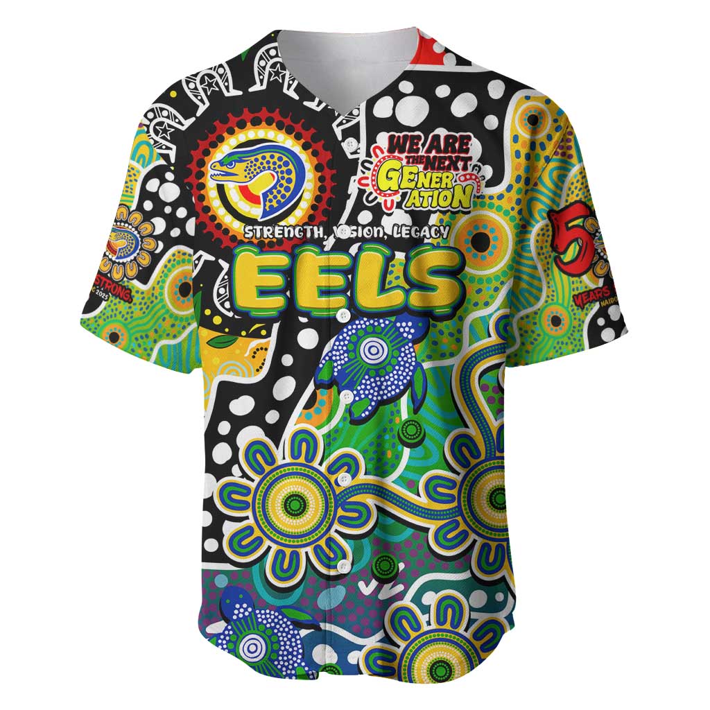 Personalised Eels NRL Celebrating 50 Years of Naidoc Baseball Jersey NAIDOC Week 2025 Aboriginal