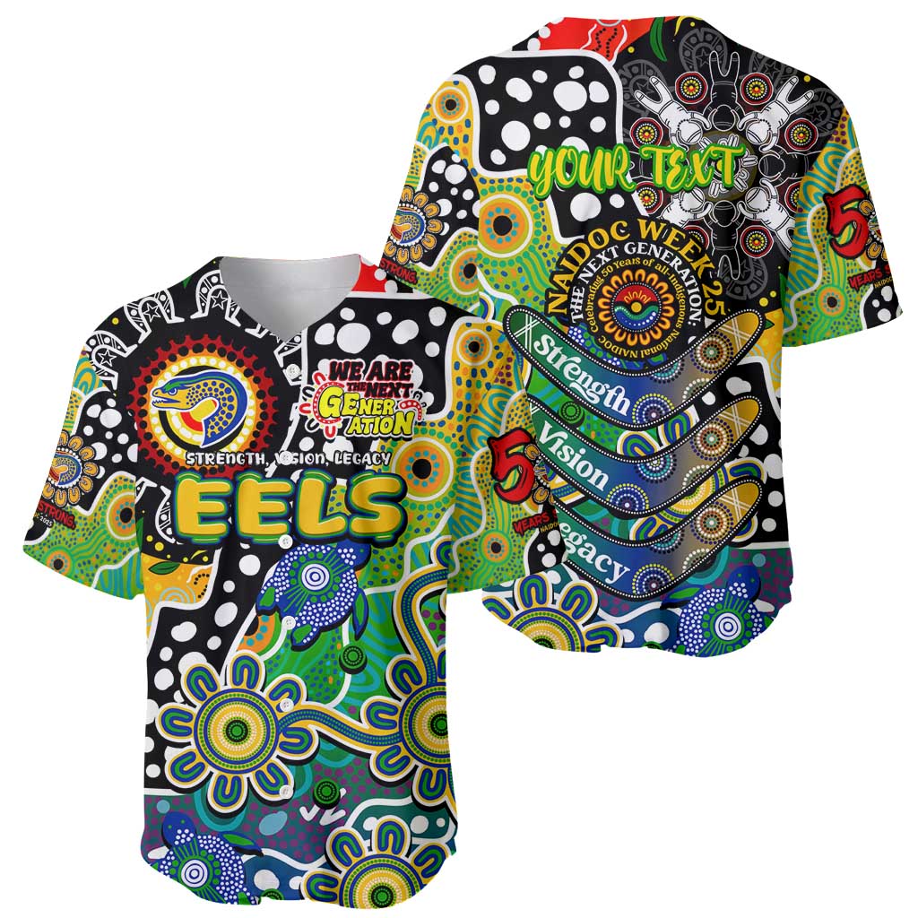 Personalised Eels NRL Celebrating 50 Years of Naidoc Baseball Jersey NAIDOC Week 2025 Aboriginal