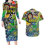 Personalised Eels NRL Celebrating 50 Years of Naidoc Couples Matching Long Sleeve Bodycon Dress and Hawaiian Shirt NAIDOC Week 2025 Aboriginal