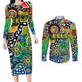Personalised Eels NRL Celebrating 50 Years of Naidoc Couples Matching Long Sleeve Bodycon Dress and Long Sleeve Button Shirt NAIDOC Week 2025 Aboriginal
