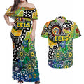 Personalised Eels NRL Celebrating 50 Years of Naidoc Couples Matching Off Shoulder Maxi Dress and Hawaiian Shirt NAIDOC Week 2025 Aboriginal